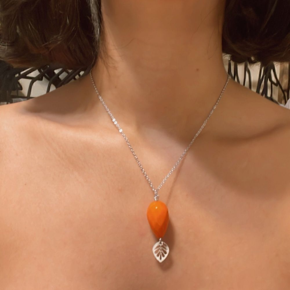 Stone drop necklace  R7